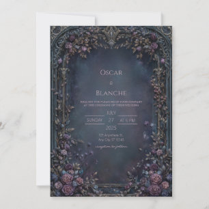 Convite Arco de Casamento Rosa Gótica Índigo Temperamental