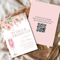 Arco de código QR Petals & Prosecco cor-de-rosa