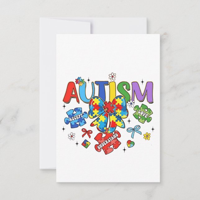 Convite Arco de consciência Autismo Quebra-cabeça Piece Ne (Frente)