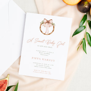 Convite Arco de coquete e Chá de fraldas de cocô da menina