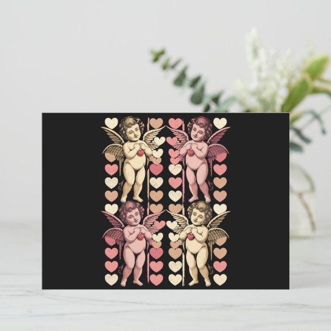 Convite Arco de coquetel Cupido Baby Dia de os namorados (Em pé/Frente)