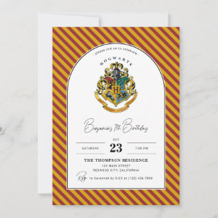 Convite Arco de Crista de Hogwarts de Aniversário do Harry