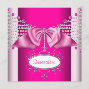 Convite Arco de Diamantes Rosa Quinceanera