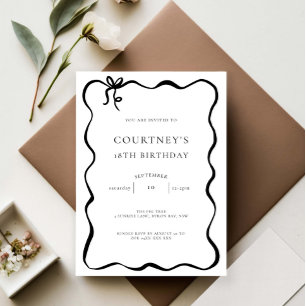 Convite Arco de Faixa Whimsical 18ª Festa de aniversário