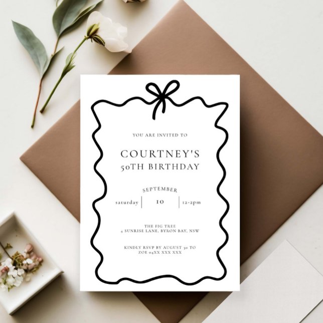 Convite Arco de Faixa Whimsical 50ª Festa de aniversário (Criador carregado)