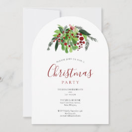 Convite Arco de festa de Natal com bagas vermelhas