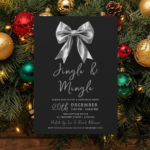 Convite Arco de festa de Natal Silver Jingle Mingle Preto