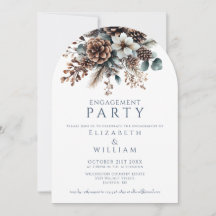 Arco de Festa de noivado Rustic Floral Pinecone
