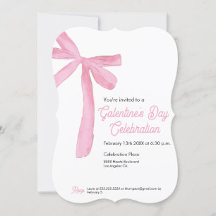 Convite Arco de fita rosa do dia da Trendy Galentine