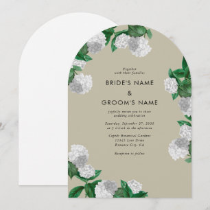 Convite Arco de Flor de Hortênsia Branca para Casamento