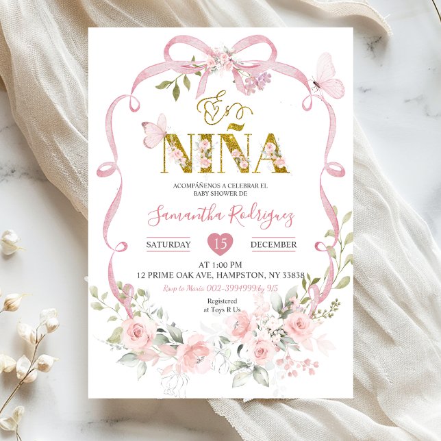 Convite Arco de Flor Rosa Coquette Doce É Nina Churrasco d (Criador carregado)