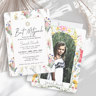 Convite Arco de Flor Silvestre Foto Bat Mitzvah