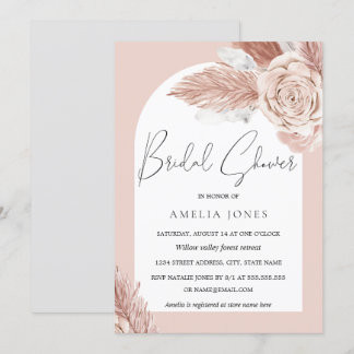 Convite Arco de Flores Boho para Chá de Noiva