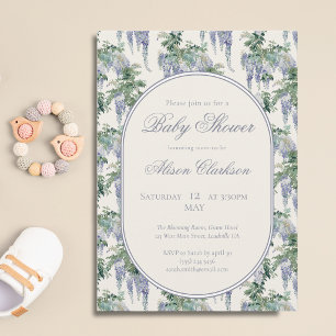 Convite Arco de flores de ervilha doce Brunch de bebê eleg