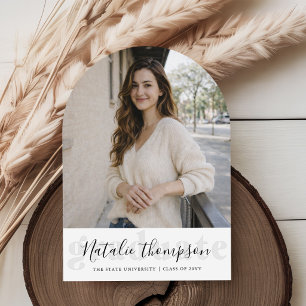 Convite Arco de Formatura com Letra Elegante Foto de Agrad