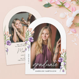 Convite Arco de Formatura de Foto Floral Botânica