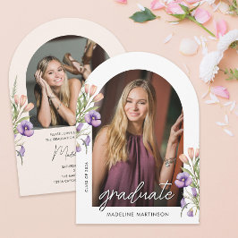 Convite Arco de Formatura de Foto Floral Botânica