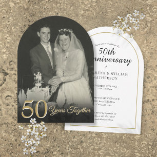 Convite Arco de Foto de Aniversário de Casamento de Qualqu
