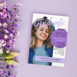 Convite Arco de Foto Retro Roxo Preto Festa de Formatura