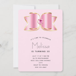 Convite Arco de Glam Rosa com um Aniversário de Gemstone C