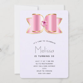 Convite Arco de Glam Rosa com um Aniversário de Gemstone C