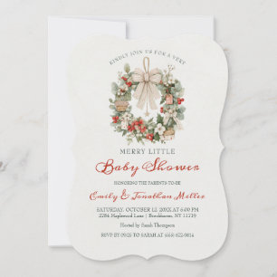 Convite Arco de Grinalda de Natal Baby Shower