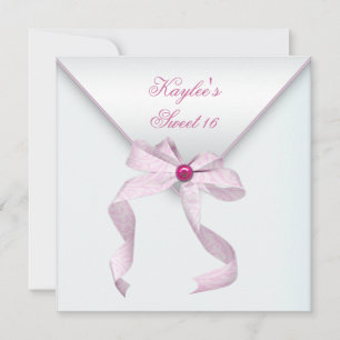 Convite Arco de Joia Rosa Bonito Branco Festa Sweet Sixtee