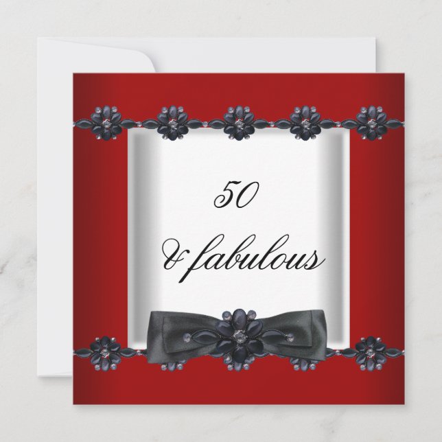 Convite arco de Joias Brancas Pretas Vermelhas com Festa d (Frente)