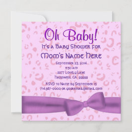 Convite Arco de Leopard Faux Chá de Baby Girl