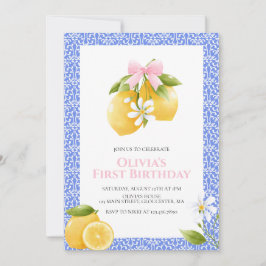 Convite Arco de limão rosa, pré-disquete, aniversário da C