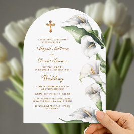 Convite Arco de Lírios Calla Casamento Religioso