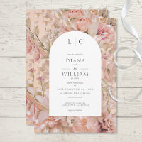 Arco de Monograma Floral Romântico Blush