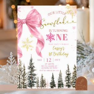 Convite Arco de Natal Caprichoso Rosa Aniversário