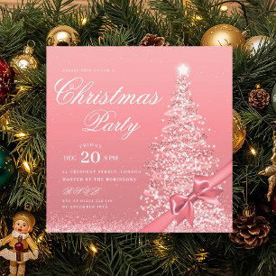 Convite Arco de Natal de Inverno em Rosa Dourado Elegante