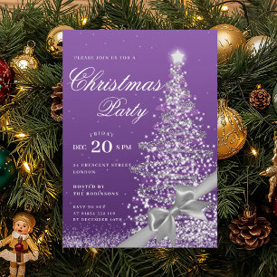 Convite Arco de Natal de Inverno Roxo Festa