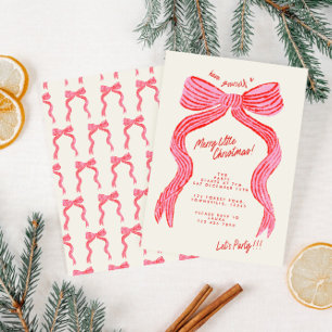 Convite Arco de Natal Desenhado à Mão Rosa e Vermelho Fest