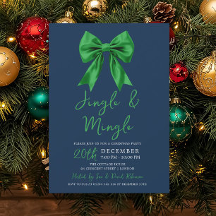 Convite Arco de Natal Jingle & Mingle Azul Marinho