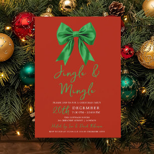 Convite Arco de Natal Jingle & Mingle Verde Vermelho