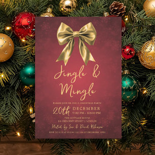 Convite Arco de Natal Vermelho Dourado Jingle & Mingle Fes