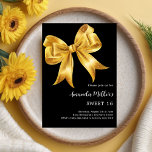 Convite Arco de ouro preto luxo doce 16<br><div class="desc">Um fundo preto clássico,  decorado com um arco grande. Personalize e adicione um nome e detalhes da parte.</div>