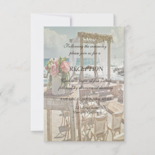 Convite Arco de Recepção Floral Retro de Casamento na Prai