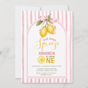 Convite Arco de Rosa Doce Limão de um aniversário Main Squ