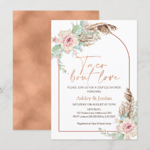 Convite Arco de Rose Gold Taco 'bout Love Boho Chuveiro de