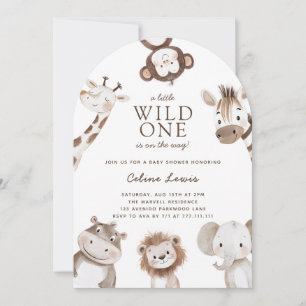 Convite Arco de Tema Safari para Chá de Bebê Wild One