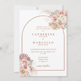 Convite Arco de Terracota com Grama das Pampas para Casame