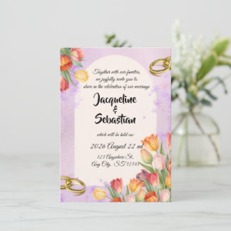 Convite Arco de Tulipas de Primavera Casamento
