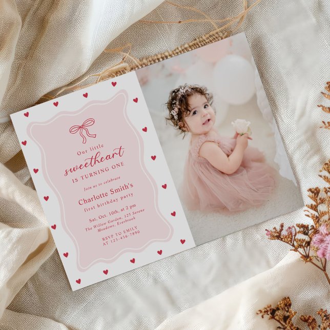 Convite Arco de Valentina Queridinha Aniversário de 1 Ano  (Criador carregado)