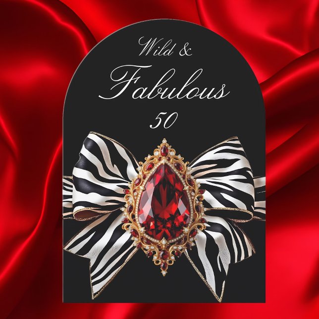 Convite Arco de Zebra Vermelho com Joia Selvagem Fabuloso  (Criador carregado)