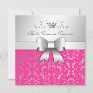 Convite Arco Divino 311-Prata Hot Pink Sweet 16