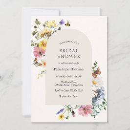 Convite Arco do Chá de panela de Flores Selvagens